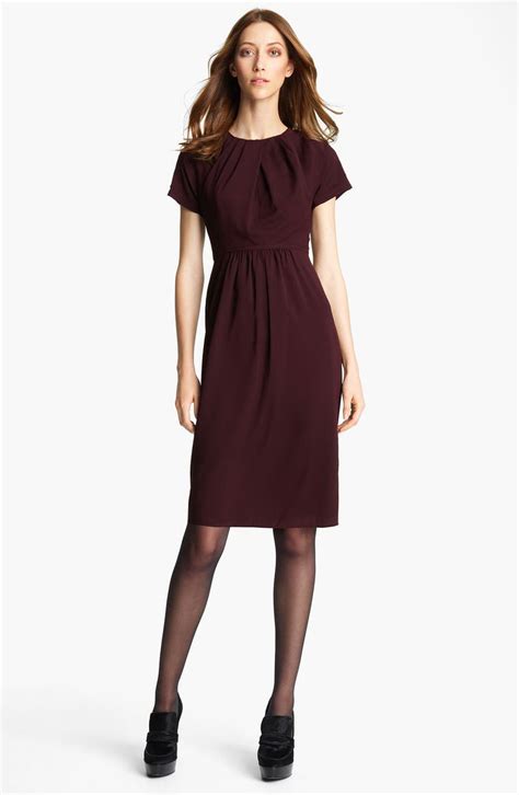 burberry pleated neck franny dress